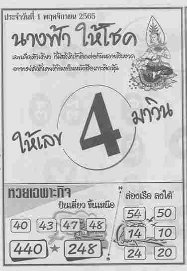 เลขเด็ดงวดนี้ หวยนางฟ้าให้โชค1-11-65