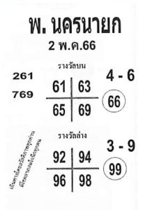 หวยพนครนายก 16-5-66