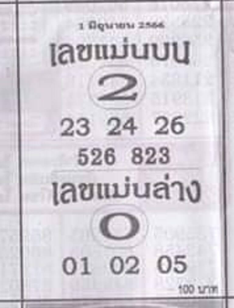 หวยแม่นบนแม่นล่าง 1-6-66