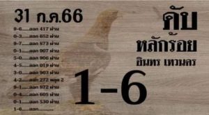 หวยอินทรเทวนครงวดนี้ 31-7-66