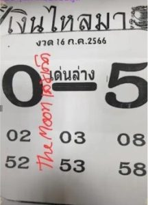 หวยเงินไหลมางวดนี้ 16-7-66